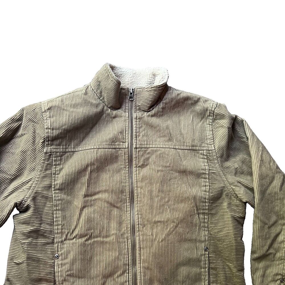 Woolrich Corduroy Sherpa Lined Full Zip Ranch Jacket Dark Wheat Men's Small - Picture 4 of 8